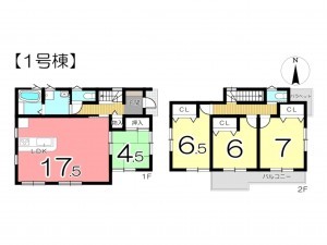 姫路市網干区坂上、新築一戸建ての間取り画像です