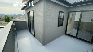 姫路市網干区坂上、新築一戸建てのバルコニー画像です