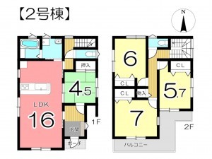 姫路市網干区坂上、新築一戸建ての間取り画像です