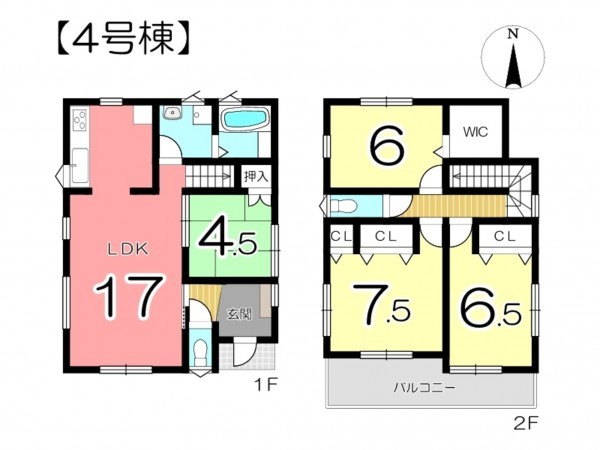 姫路市網干区坂上、新築一戸建ての間取り画像です