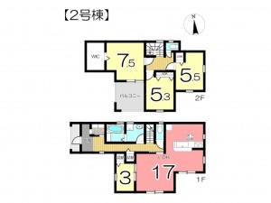 姫路市飾磨区中島、新築一戸建ての間取り画像です