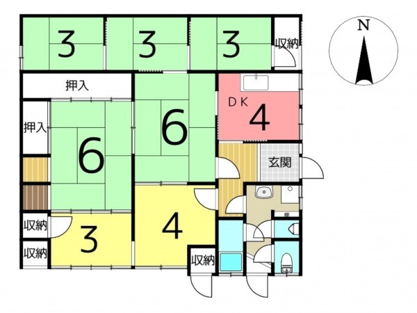 たつの市龍野町島田、中古一戸建ての間取り画像です