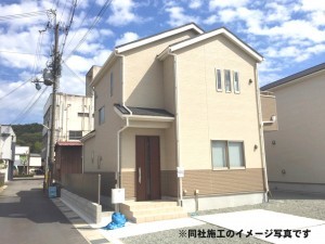 姫路市広畑区蒲田、新築一戸建ての外観画像です