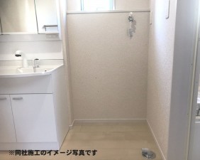 姫路市広畑区蒲田、新築一戸建ての洗面画像です