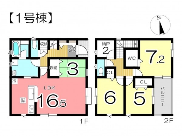 姫路市四郷町、新築一戸建ての間取り画像です