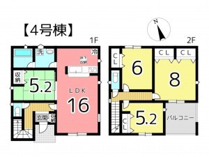 姫路市四郷町、新築一戸建ての間取り画像です