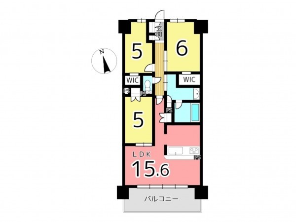 姫路市忍町、マンションの間取り画像です