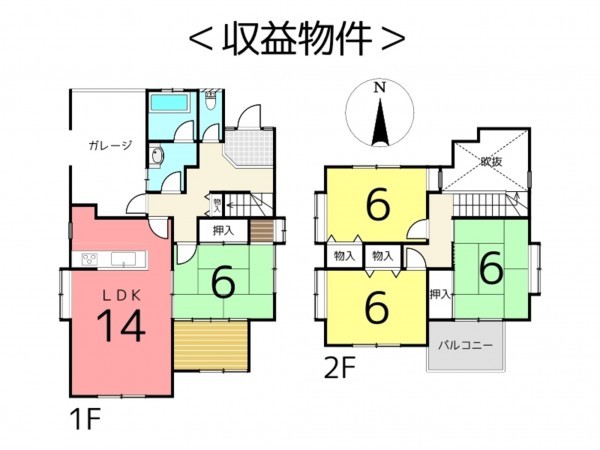 姫路市夢前町、収益/事業用物件/住宅の間取り画像です