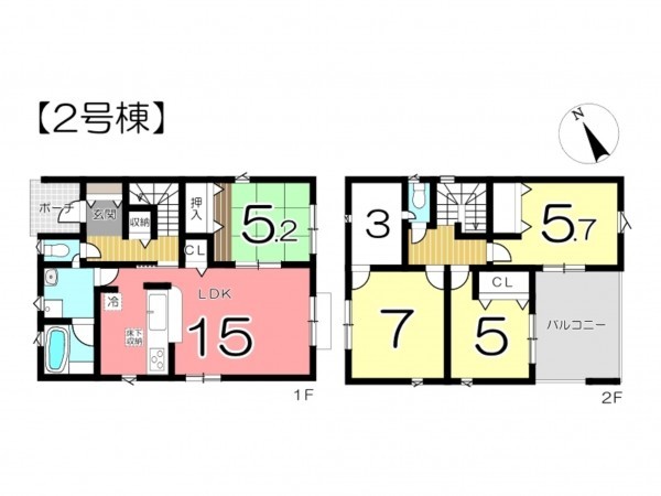 姫路市飾磨区阿成、新築一戸建ての間取り画像です