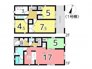 揖保郡太子町太田、新築一戸建ての間取り画像です