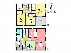 揖保郡太子町太田、新築一戸建ての間取り画像です