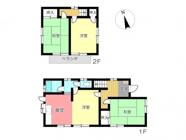 姫路市下手野、中古一戸建ての間取り画像です