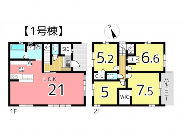 姫路市田寺、新築一戸建ての間取り画像です