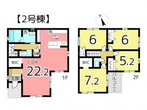 姫路市田寺、新築一戸建ての間取り画像です