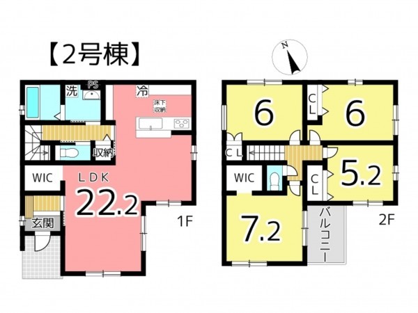 姫路市田寺、新築一戸建ての間取り画像です