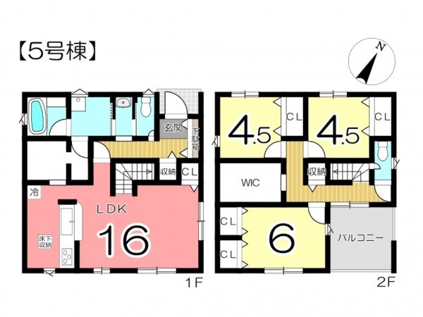 姫路市四郷町、新築一戸建ての間取り画像です