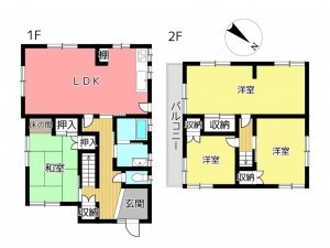 姫路市御立東、中古一戸建ての間取り画像です