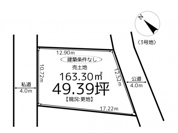 たつの市龍野町富永、土地の間取り画像です