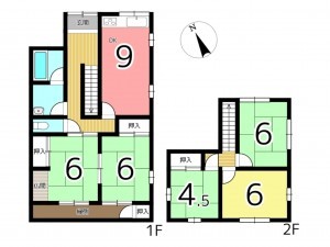 たつの市揖保川町養久、中古一戸建ての間取り画像です
