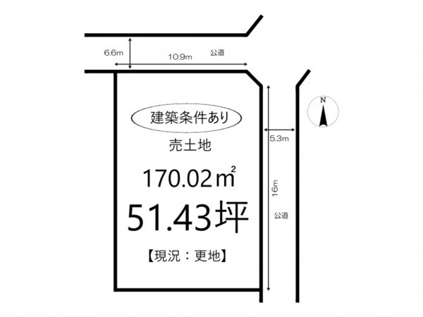 姫路市飾磨区加茂、土地の間取り画像です
