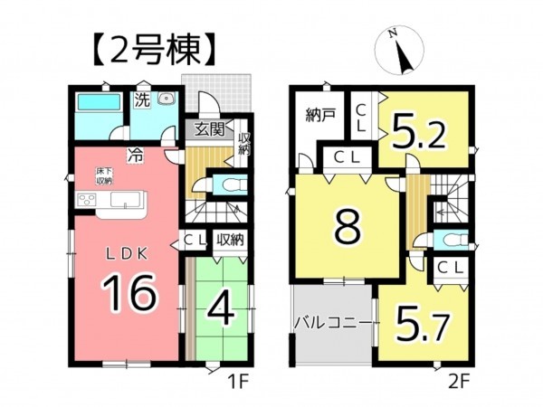 姫路市丸尾町、新築一戸建ての間取り画像です
