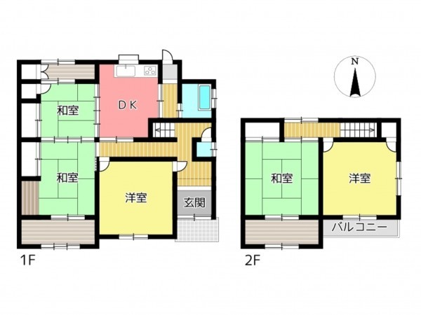 姫路市飾磨区富士見ケ丘町、中古一戸建ての間取り画像です