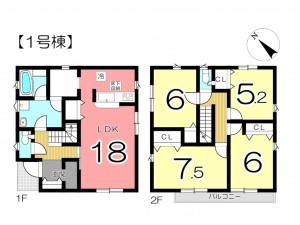 姫路市四郷町、新築一戸建ての間取り画像です