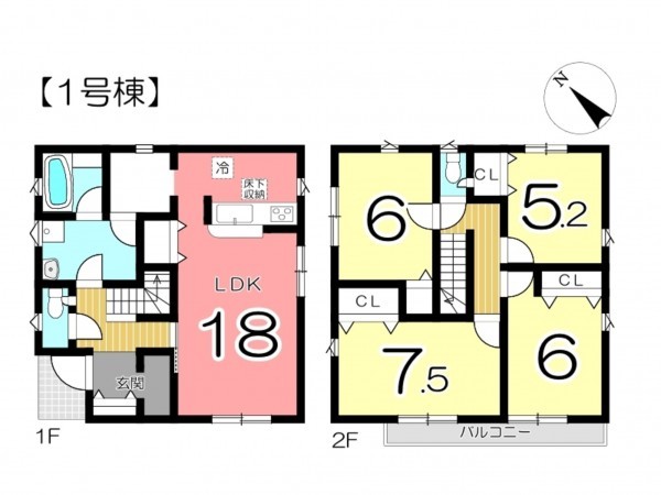 姫路市四郷町、新築一戸建ての間取り画像です