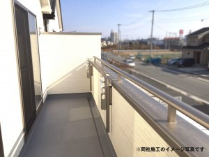姫路市飾磨区阿成、新築一戸建てのバルコニー画像です