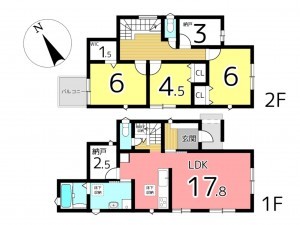 相生市那波本町、中古一戸建ての間取り画像です