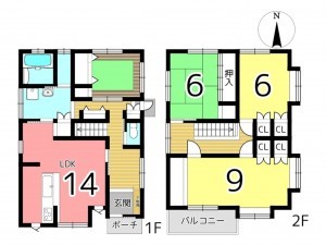 たつの市揖西町田井、中古一戸建ての間取り画像です