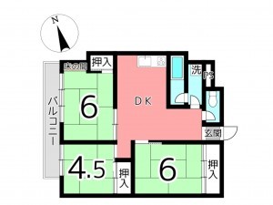 姫路市城北新町、マンションの間取り画像です