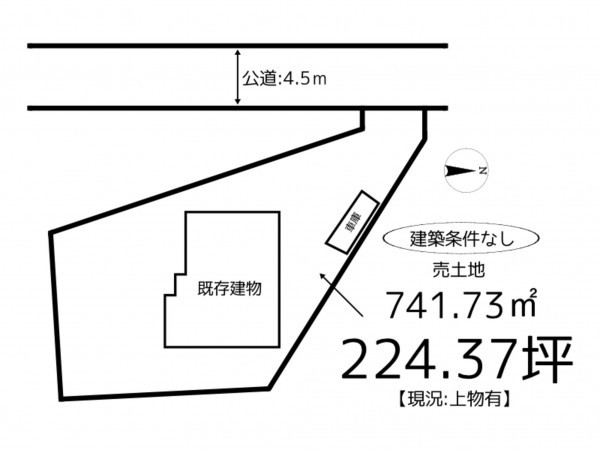 揖保郡太子町塚森、土地の間取り画像です