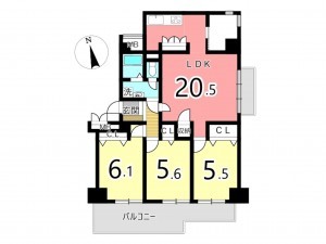 姫路市増位新町、マンションの間取り画像です