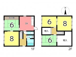 相生市旭、中古一戸建ての間取り画像です