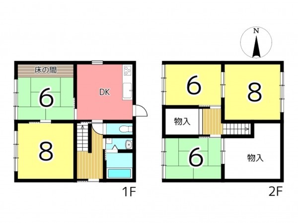 相生市旭、中古一戸建ての間取り画像です