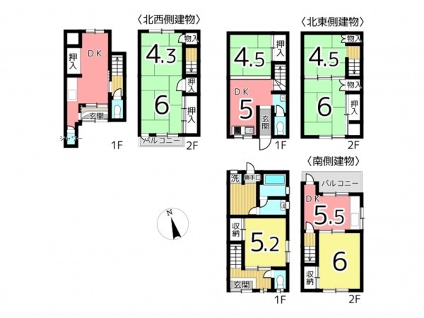 姫路市元町、収益/事業用物件/住宅の間取り画像です
