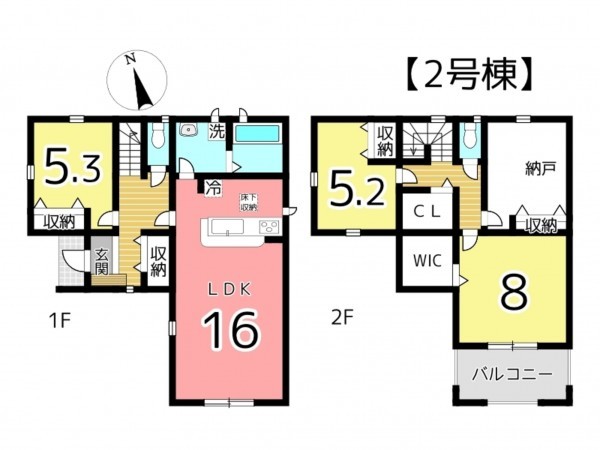 姫路市花田町、新築一戸建ての間取り画像です