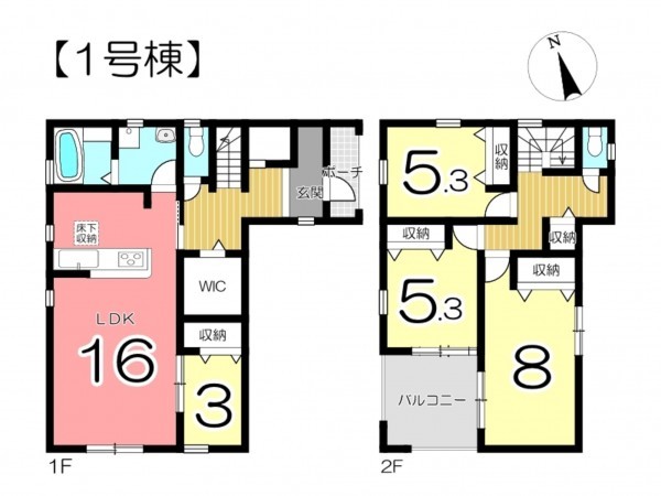 姫路市香寺町、新築一戸建ての間取り画像です