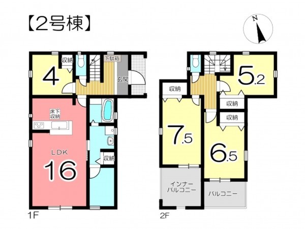 姫路市香寺町、新築一戸建ての間取り画像です