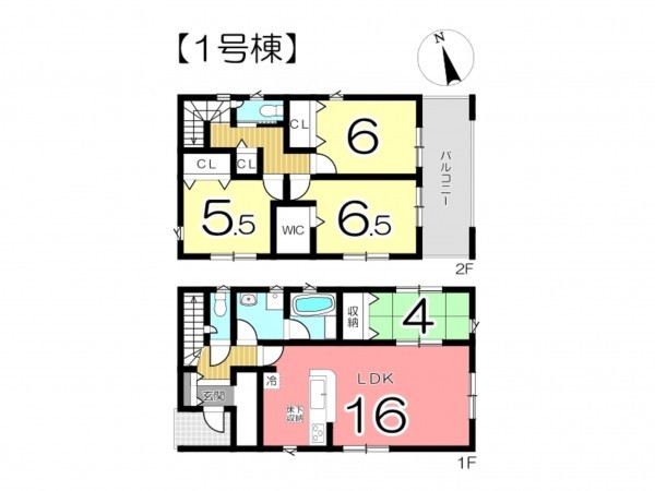 姫路市西庄、新築一戸建ての間取り画像です