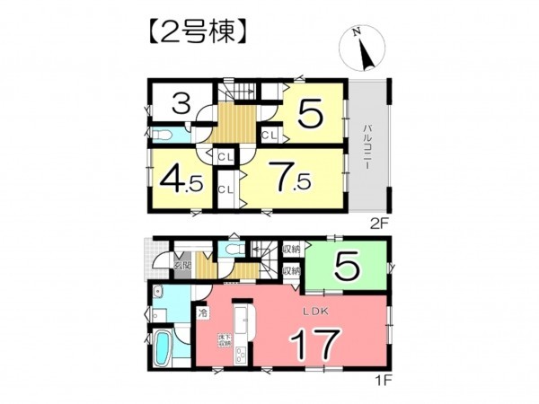 姫路市西庄、新築一戸建ての間取り画像です