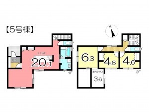 姫路市北平野、新築一戸建ての間取り画像です