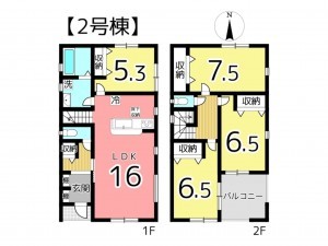 姫路市広畑区小松町、新築一戸建ての間取り画像です