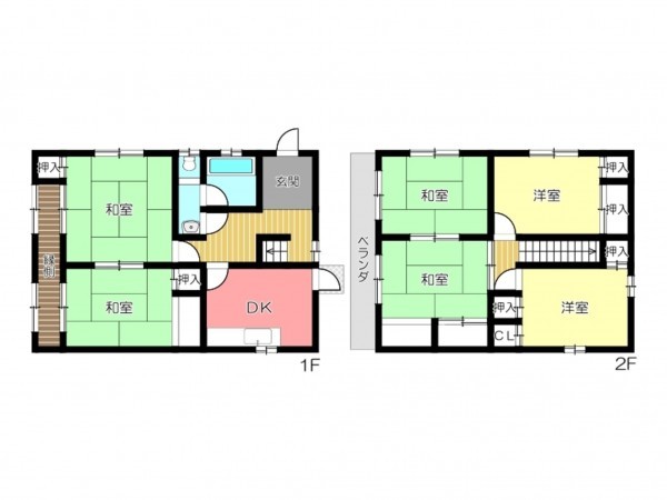 姫路市御立西、中古一戸建ての間取り画像です