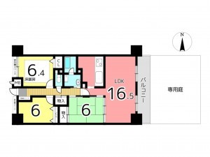 姫路市北原、マンションの間取り画像です
