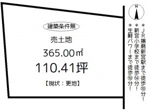 たつの市新宮町新宮、土地の間取り画像です