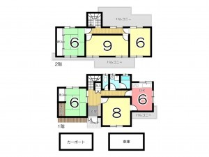 姫路市保城、中古一戸建ての間取り画像です