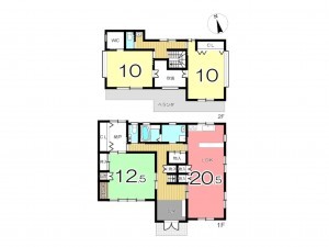 姫路市田寺東、中古一戸建ての間取り画像です