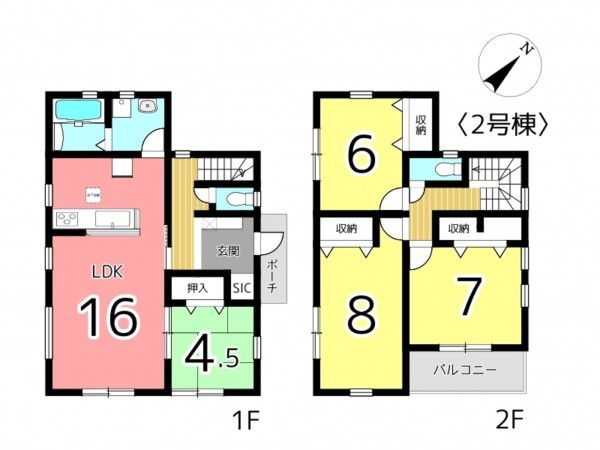 たつの市龍野町末政、新築一戸建ての間取り画像です